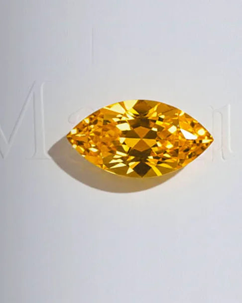 Golden yellow marquise-cut citrine, November birthstone in fine jewellery