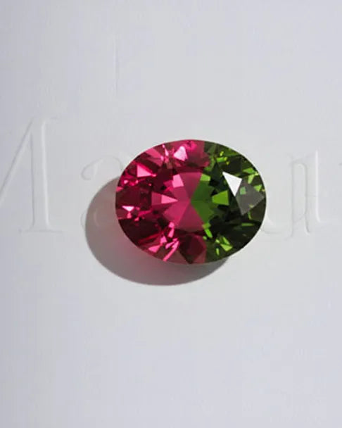 Bicolour pink and green oval-cut tourmaline, the October birthstone in fine jewellery