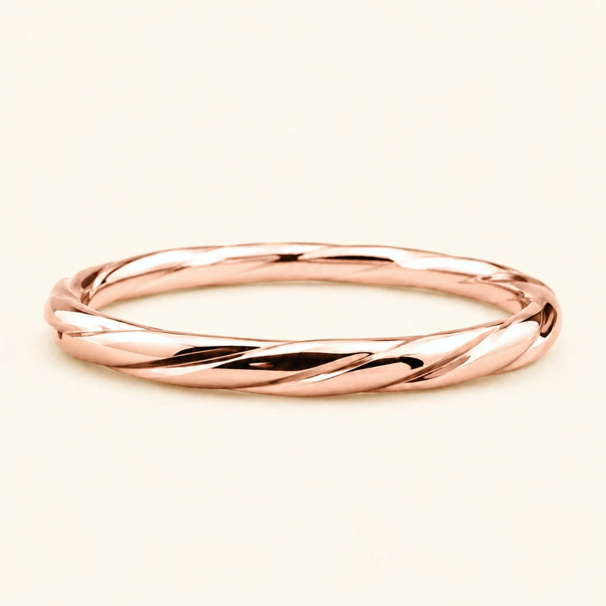Vasuki twisted men's wedding band in 18k rose gold, coiled ring