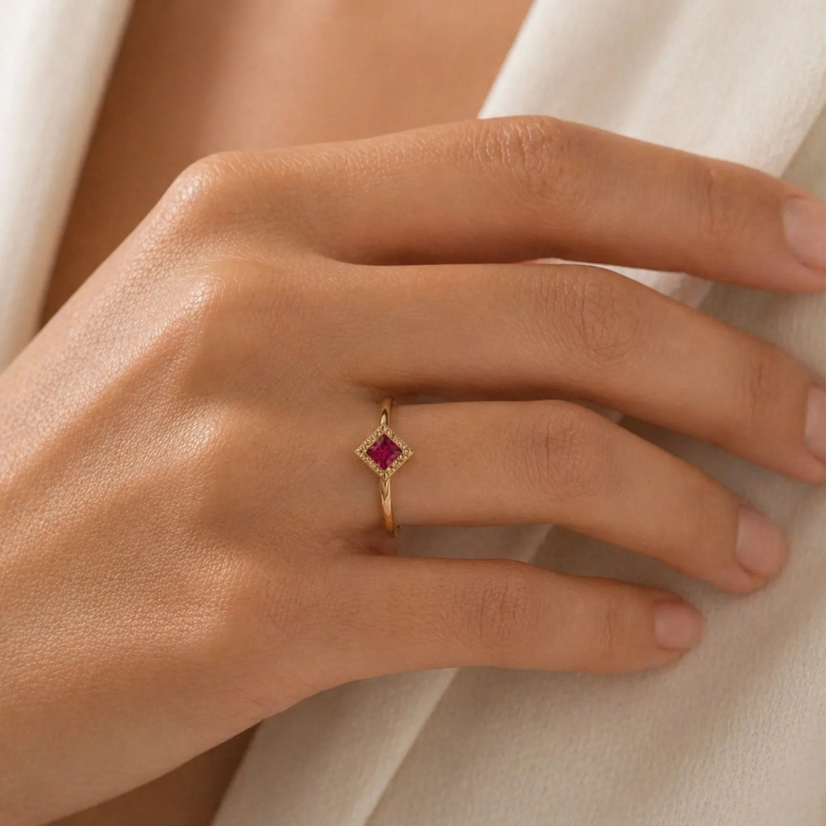 Indrani ruby ring worn