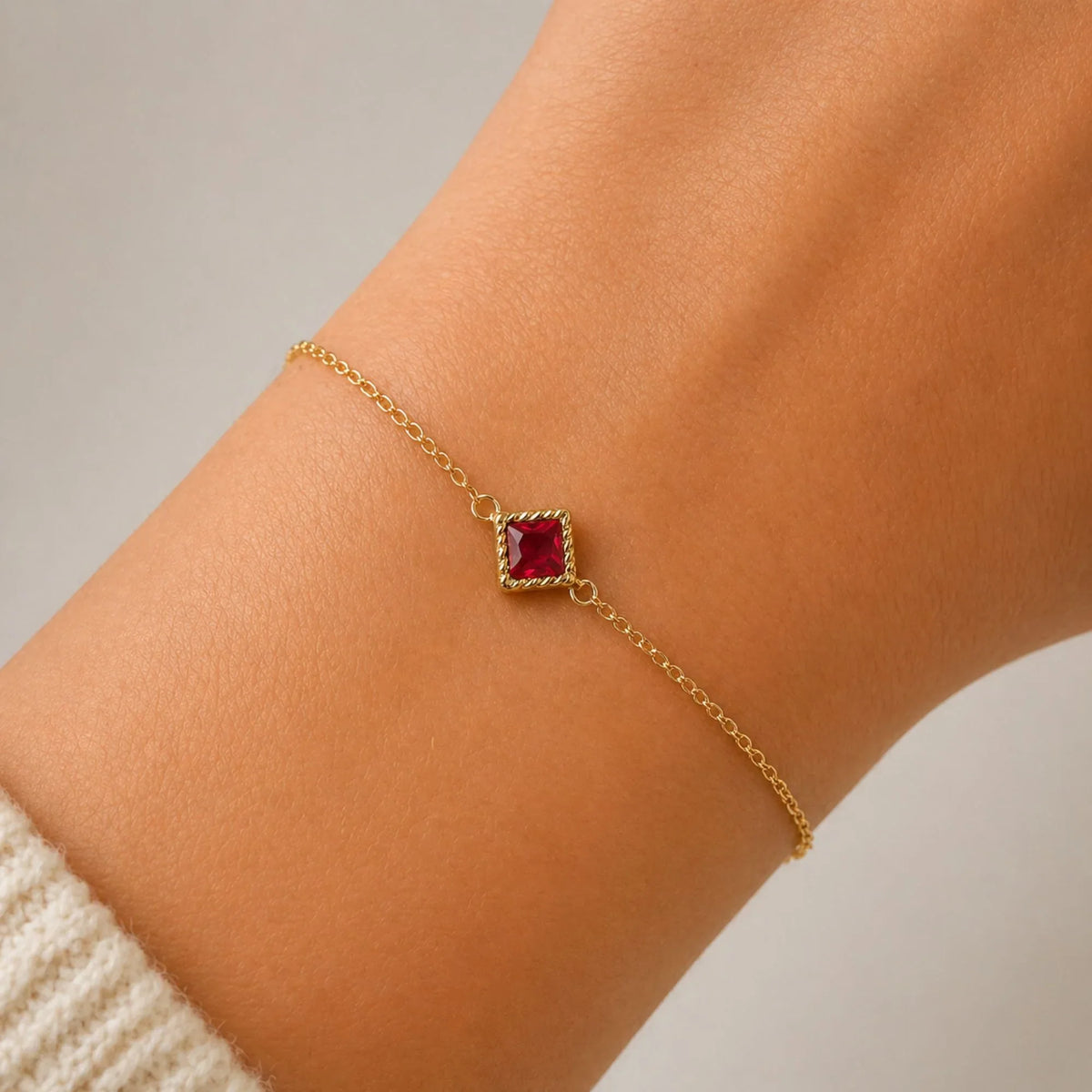 Indrani ruby bracelet worn
