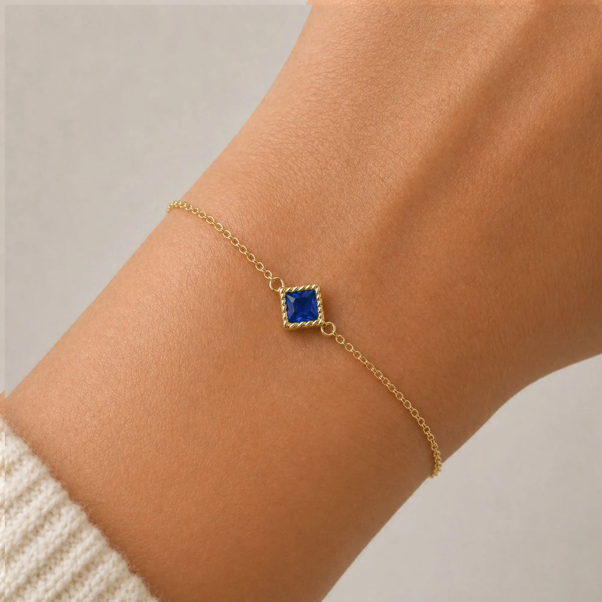 Indrani sapphire bracelet worn