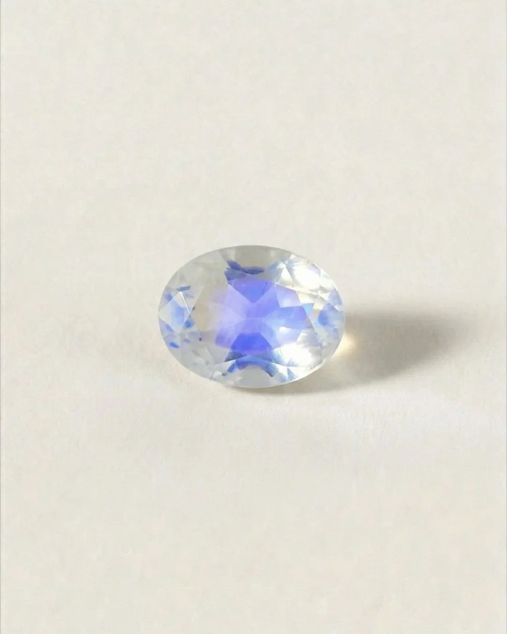 Natural moonstone displaying the blue-white adularescence phenomenon